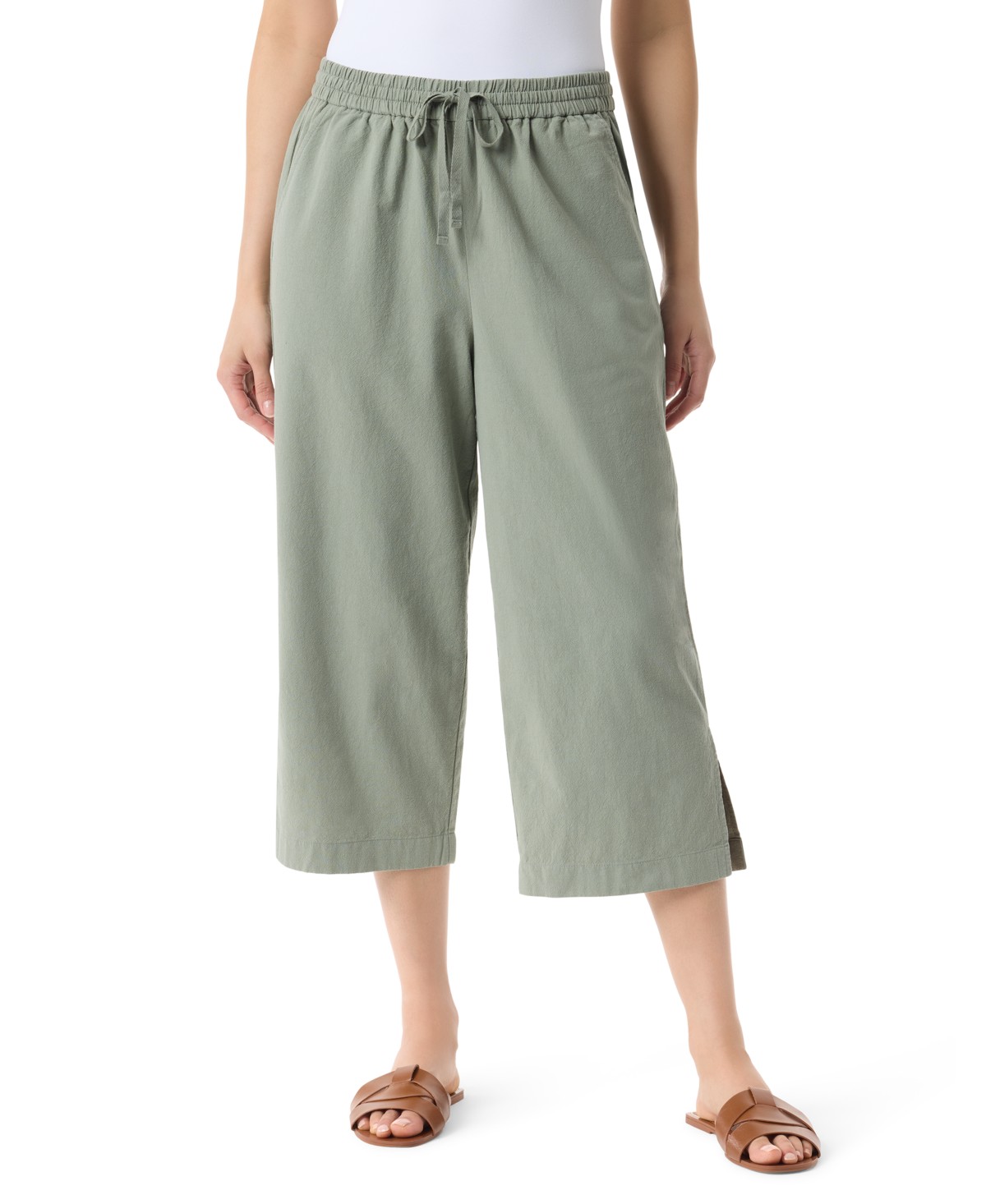 Женские брюки Gloria Vanderbilt Women's Cotton Gauze Pull-On Drawstring Cropped Pants — фото 1