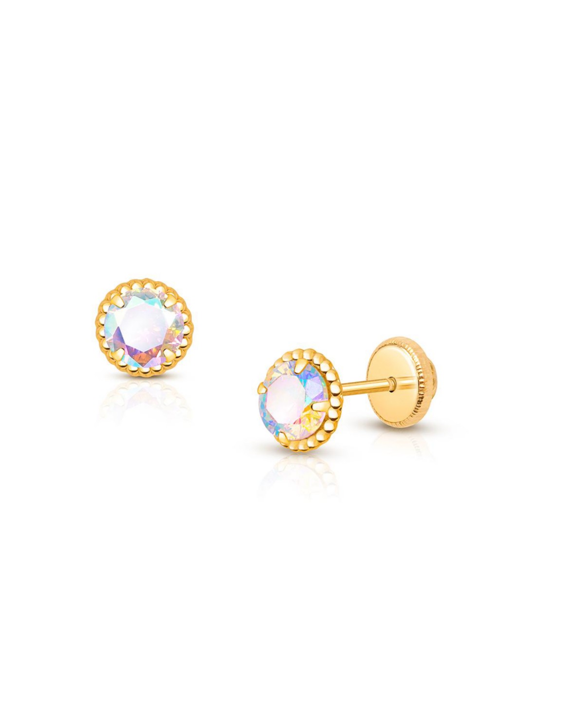 Детские Tiny Blessings 14K Gold Enchanted Light Studs Screw Back Earrings — фото 1