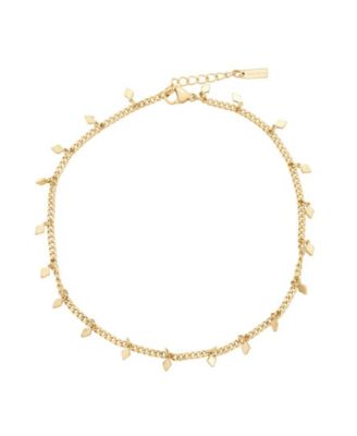 St. Moran Tarnish-Resistant Gold Curb Chain Diamond Dangle Sabrina Anklet - Gold