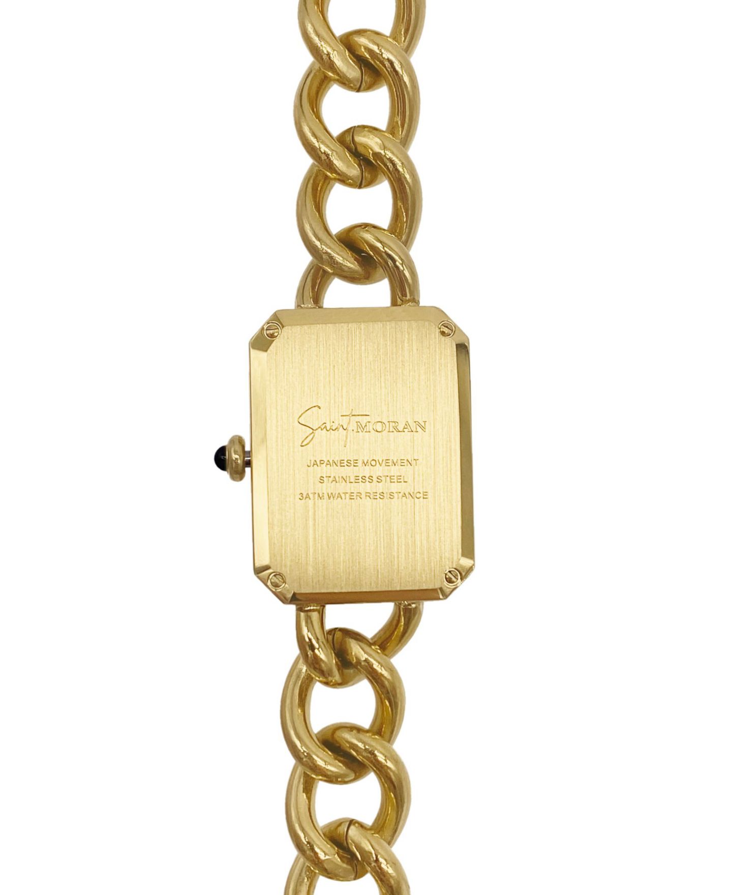 Женские часы st. Moran Tarnish-Resistant Gold-Plated Stainless Steel Moran Chain Watch 19mmx25mm — фото 2