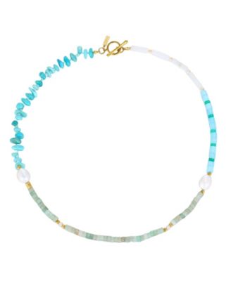 Tarnish-Resistant Natural Freshwater Pearl Mixed Bead Augustine Necklace