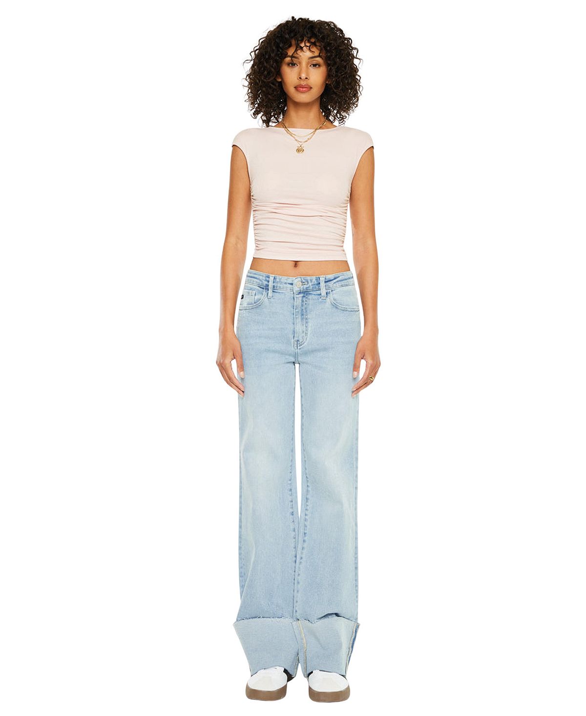 KanCan Women's Franny Essentials High Rise Wide Flare Jeans view 7 — MAYCSS fashion products