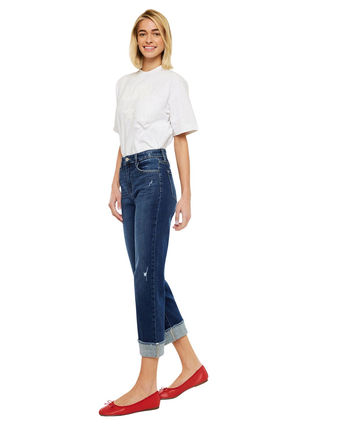 KanCan Women's High Rise Cropped Straight-Leg Jeans view 5 — MAYCSS fashion products