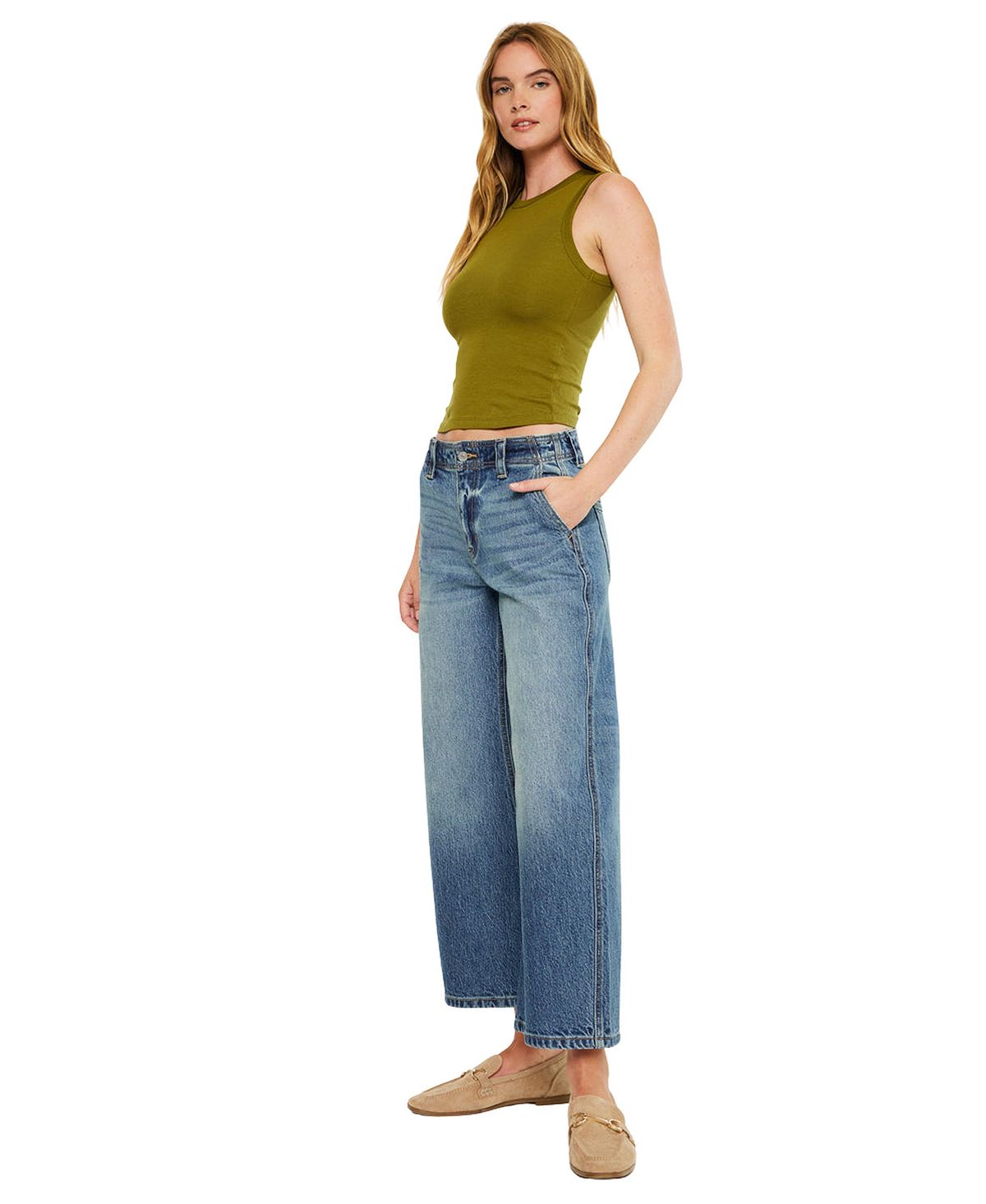 KanCan Women's Bells Mid Rise Loose Barrel Jeans view 4 — MAYCSS fashion products