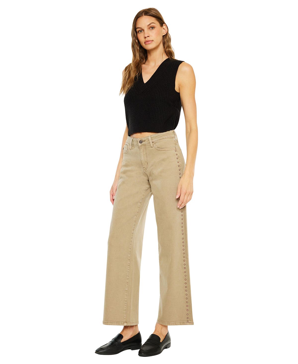 KanCan Women's Ellie Mid Rise Wide Leg Jeans view 5 — MAYCSS fashion products