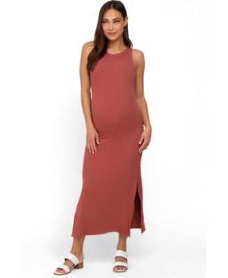 Women's Maternity Ribbed Side Slit Tank Dress