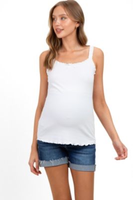 Women's Cuffed Raw Hem Denim Shorts