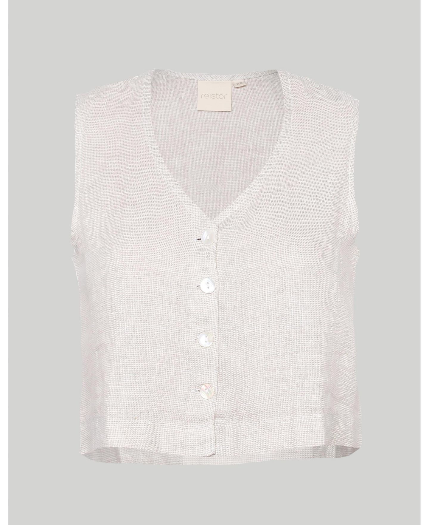 Женский жилет Reistor Cropped vest shirt, цвет: Льняной клетчатый — фото 3