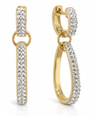 And Now This Crystal Drop Hinged Hoop Earrings - Gold 50$