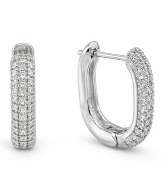 Cubic Zirconia Hinged Hoop Earring
