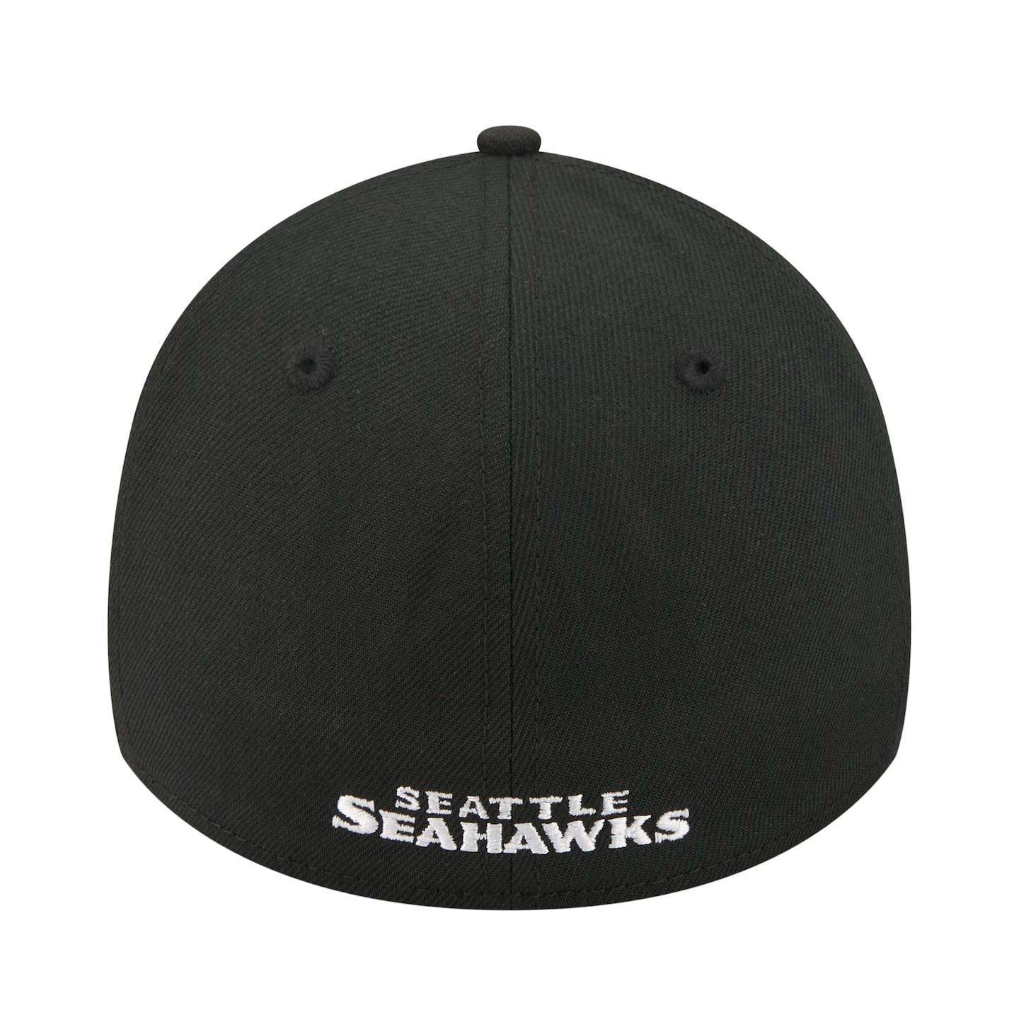 Мужская кепка New Era Black Seattle Seahawks Core Team 39THIRTY Flex Hat — фото 4