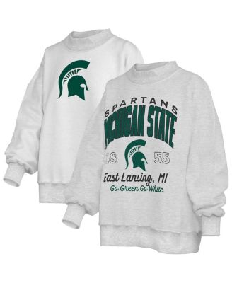 Women's Heather Gray Michigan State Spartans Reversible Sweatshirt
