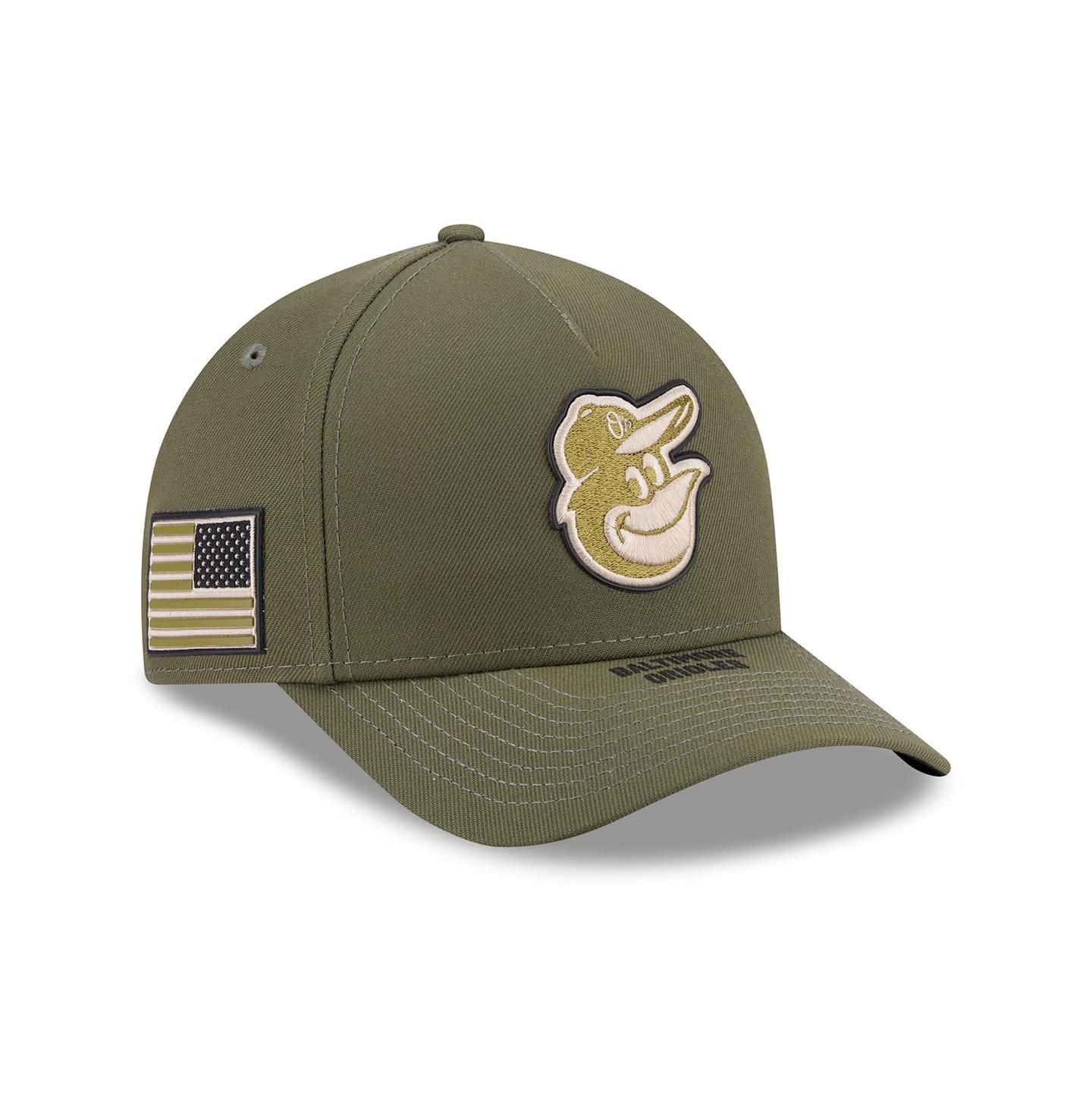Детская кепка New Era Olive Baltimore Orioles 2026 Armed Forces Day 9FORTY M-Crown Adjustable Hat — фото 1