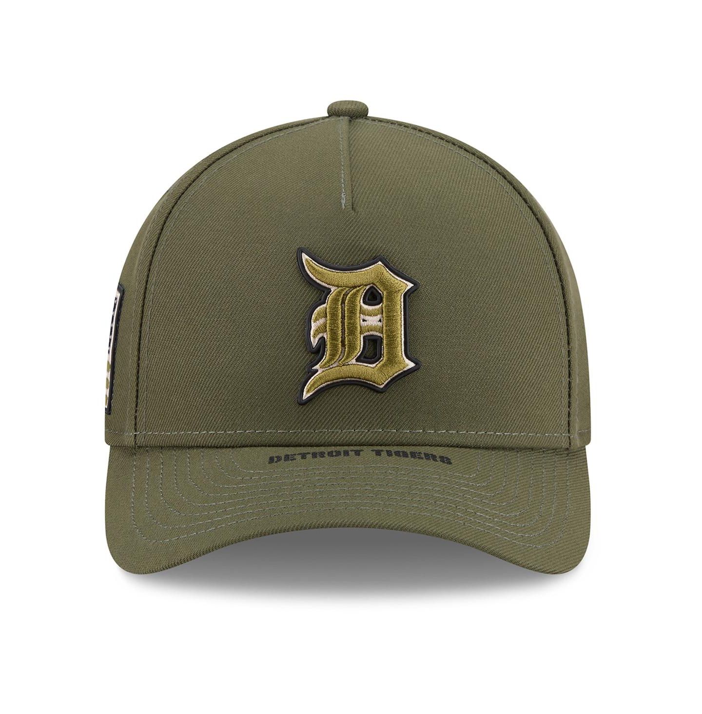 Детская кепка New Era Olive Detroit Tigers 2026 Armed Forces Day 9FORTY M-Crown Adjustable Hat — фото 2