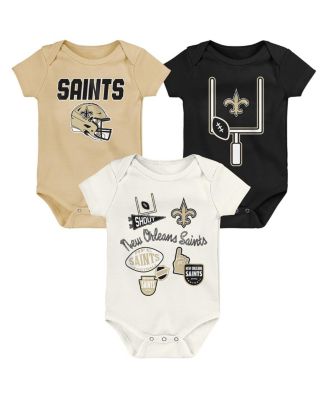 Baby Boys and Girls 3-Pack New Orleans Saints Littlest Player Bodysuit Set