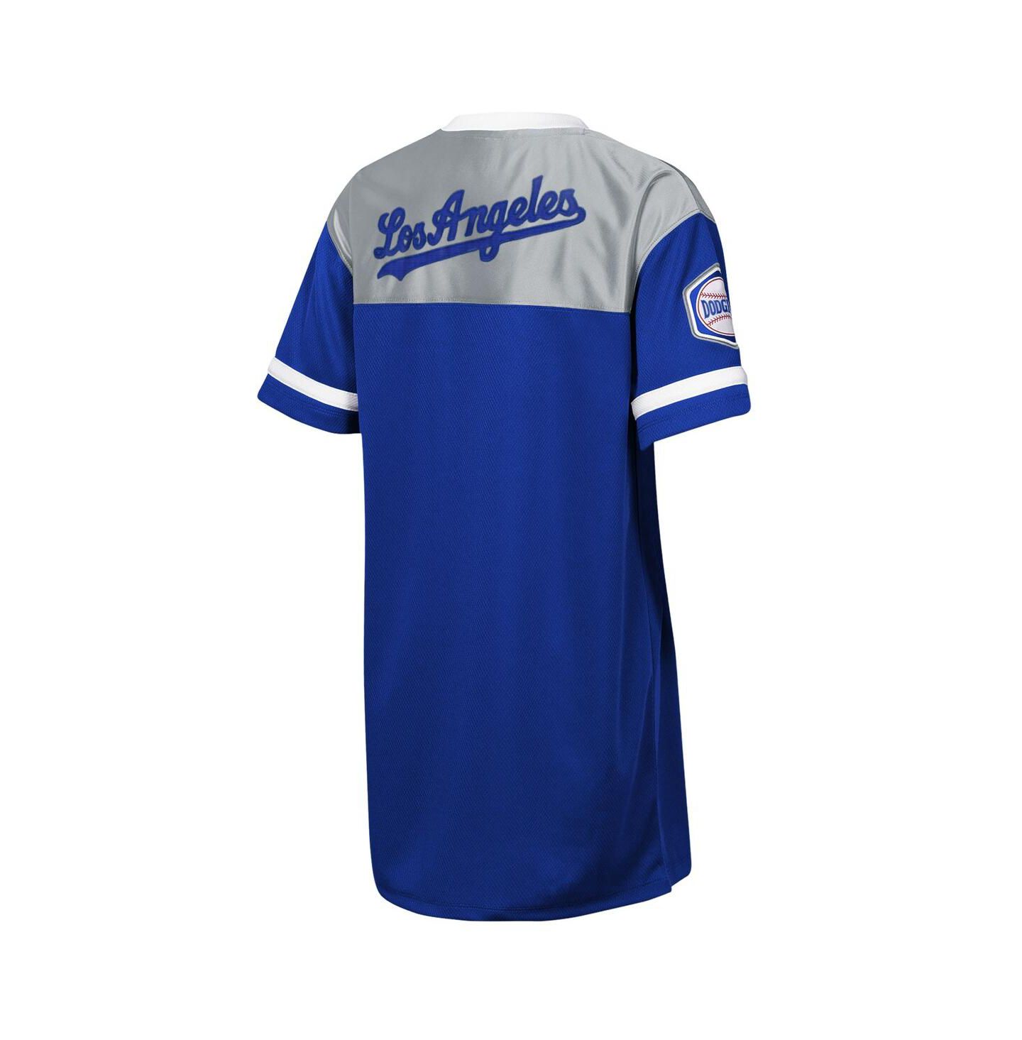 Платье Outerstuff Royal Los Angeles Dodgers Big League Cheer V-Neck T-Shirt Dress для девочек — фото 3