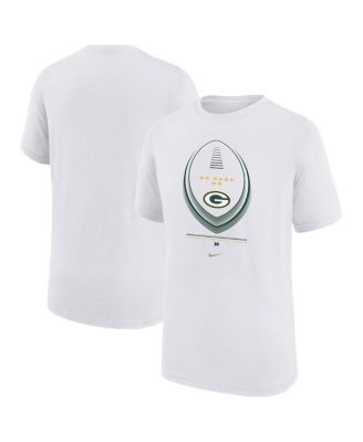 Big Boys and Girls White Green Bay Packers Icon Legend Dri-FIT T-Shirt