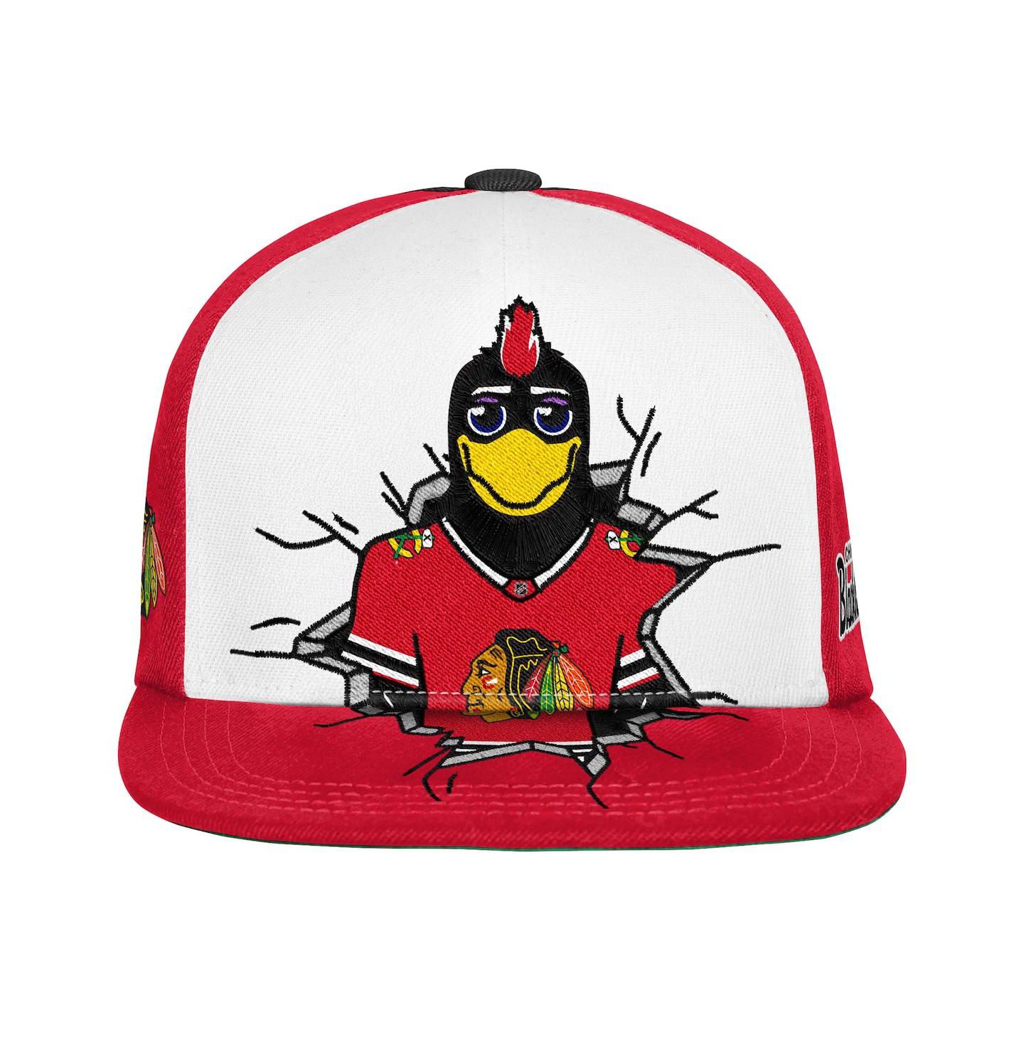 Детская кепка Mitchell & Ness Red Chicago Blackhawks Mascot Snapback Hat — фото 2