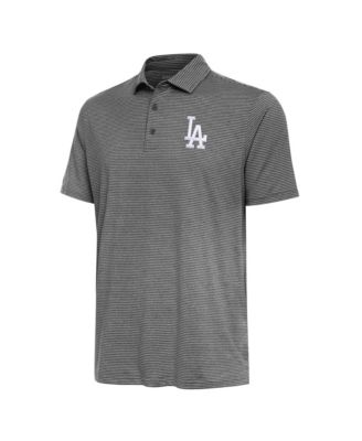 Men's Heather Black Los Angeles Dodgers Scheme Polo Shirt