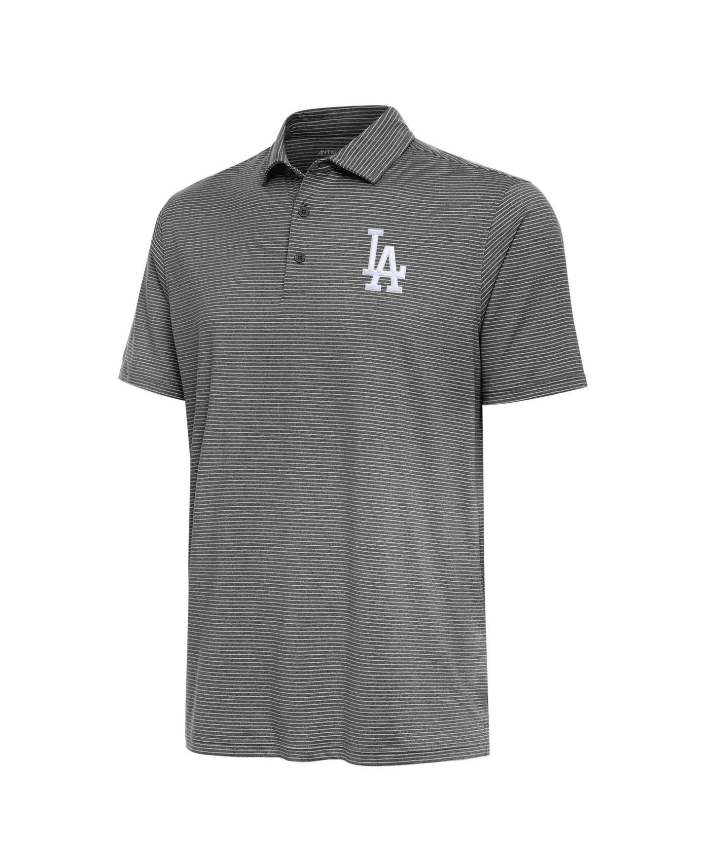 Мужское поло Antigua Heather Black Los Angeles Dodgers Scheme Polo Shirt — фото 1