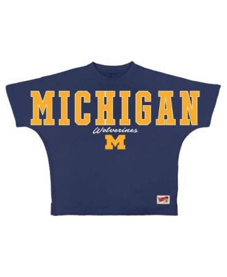 Women's Navy Michigan Wolverines Flannigan Oversized T-Shirt