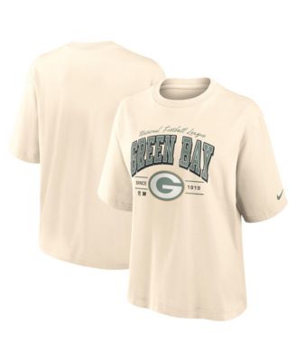 Women's Cream Green Bay Packers Vintage Mod Boxy T-Shirt