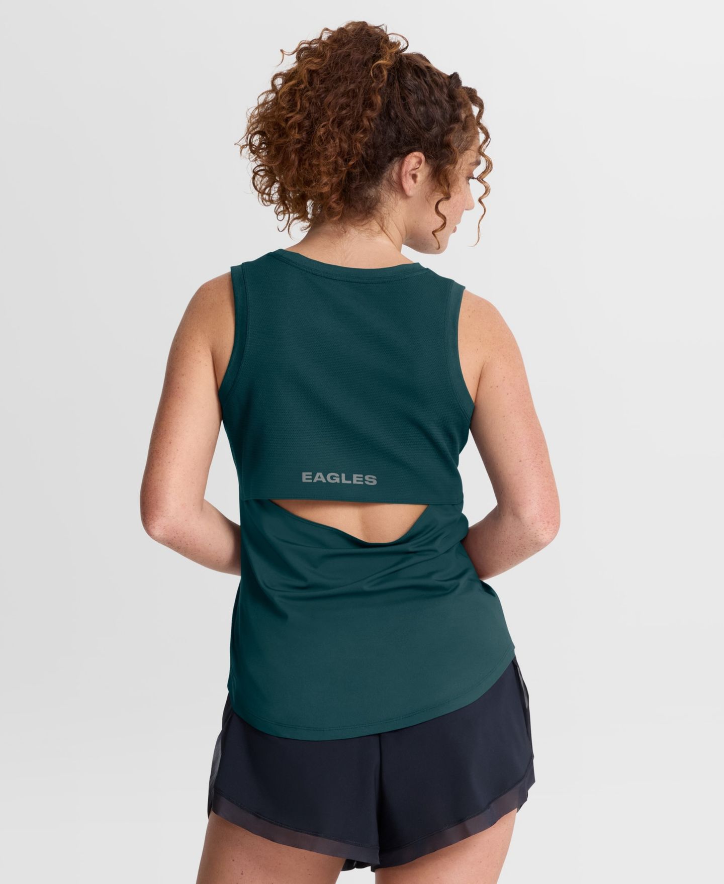 Женский топ Fanatics Green Philadelphia Eagles Draped Mesh Back Performance — фото 3