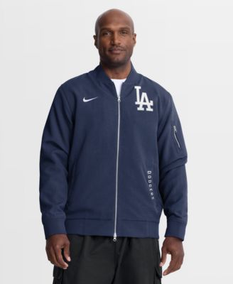 Men's Navy Los Angeles Dodgers Authentic Collection Dugout Relaxed Full-Zip Bomber Jacket