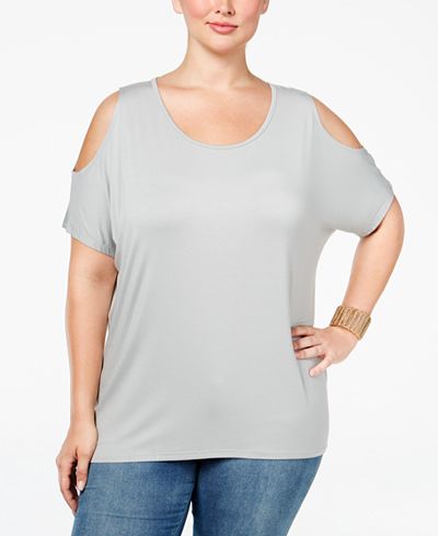 ING Plus Size Cold-Shoulder Tunic