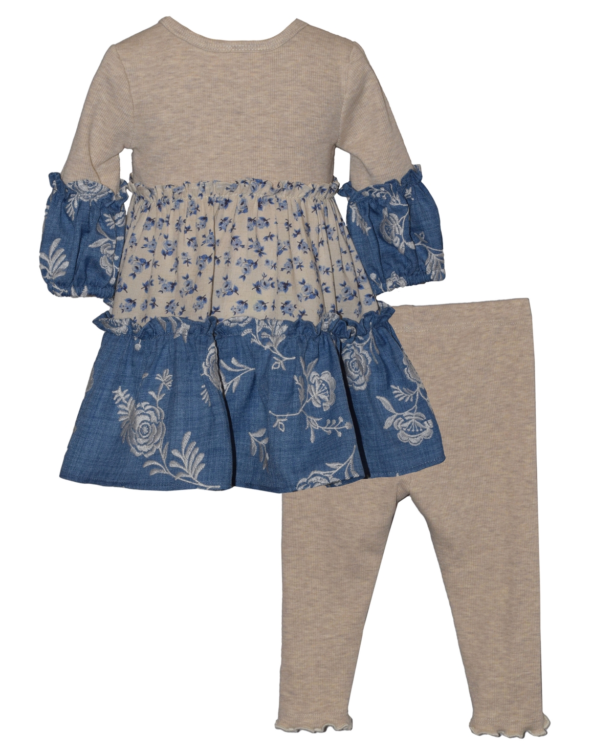 Bonnie Baby Girls' Long-Sleeve Top, Pants and Headband, 3-Piece Set