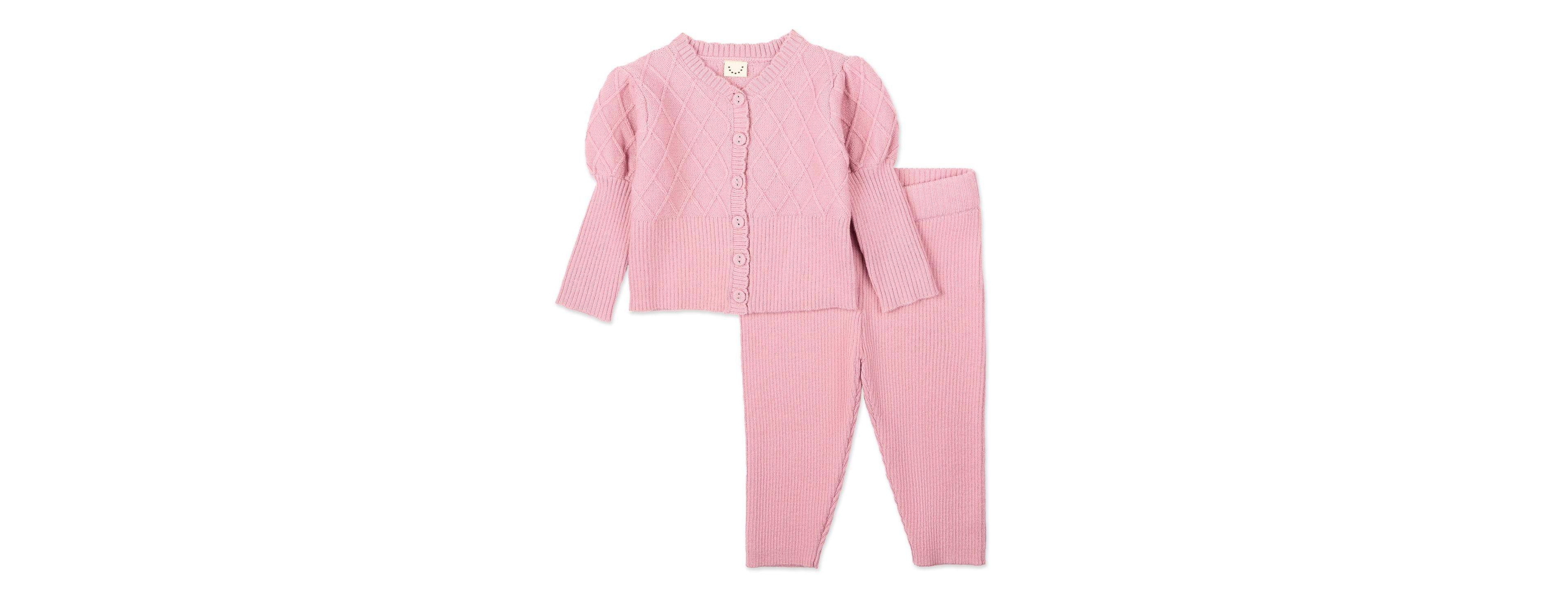 MeMoi Baby Girls 2 Piece "Juliet" Mixed Knit Cardigan and Legging Set