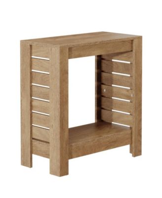 2-Tier Wooden Side Table with Storage Shelf for Living Room