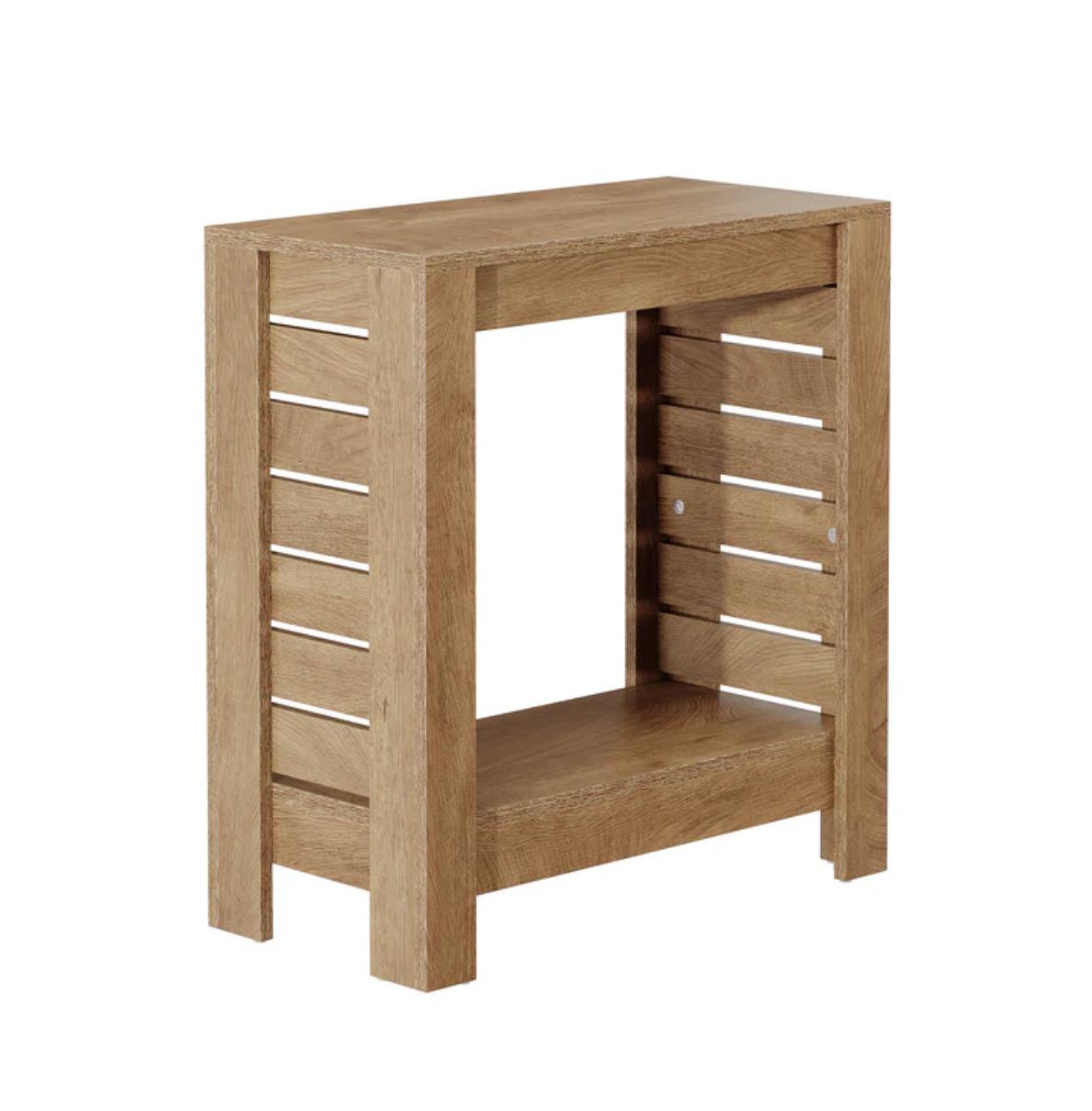 Slickblue 2-Tier Wooden Side Table with Storage Shelf for Living Room