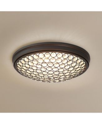 LED Flush Mount Ceiling Light, 13" Ceiling Light Fixture with Modern Crystal, 3000K Warm /21W Crystal Light Fixture