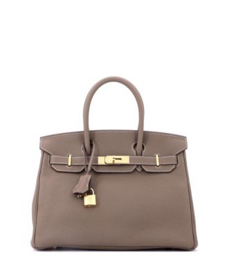 Birkin 30 Handbag Grey Togo with Gold Hardware