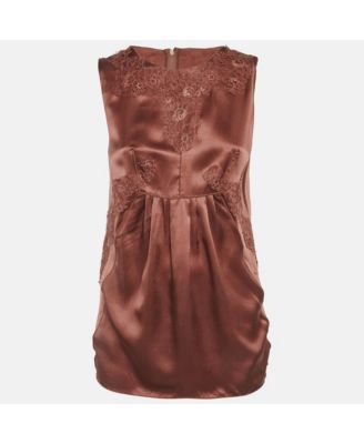 Women's Pre-Owned Dolce and Gabbana Satin Lace Detail Dress