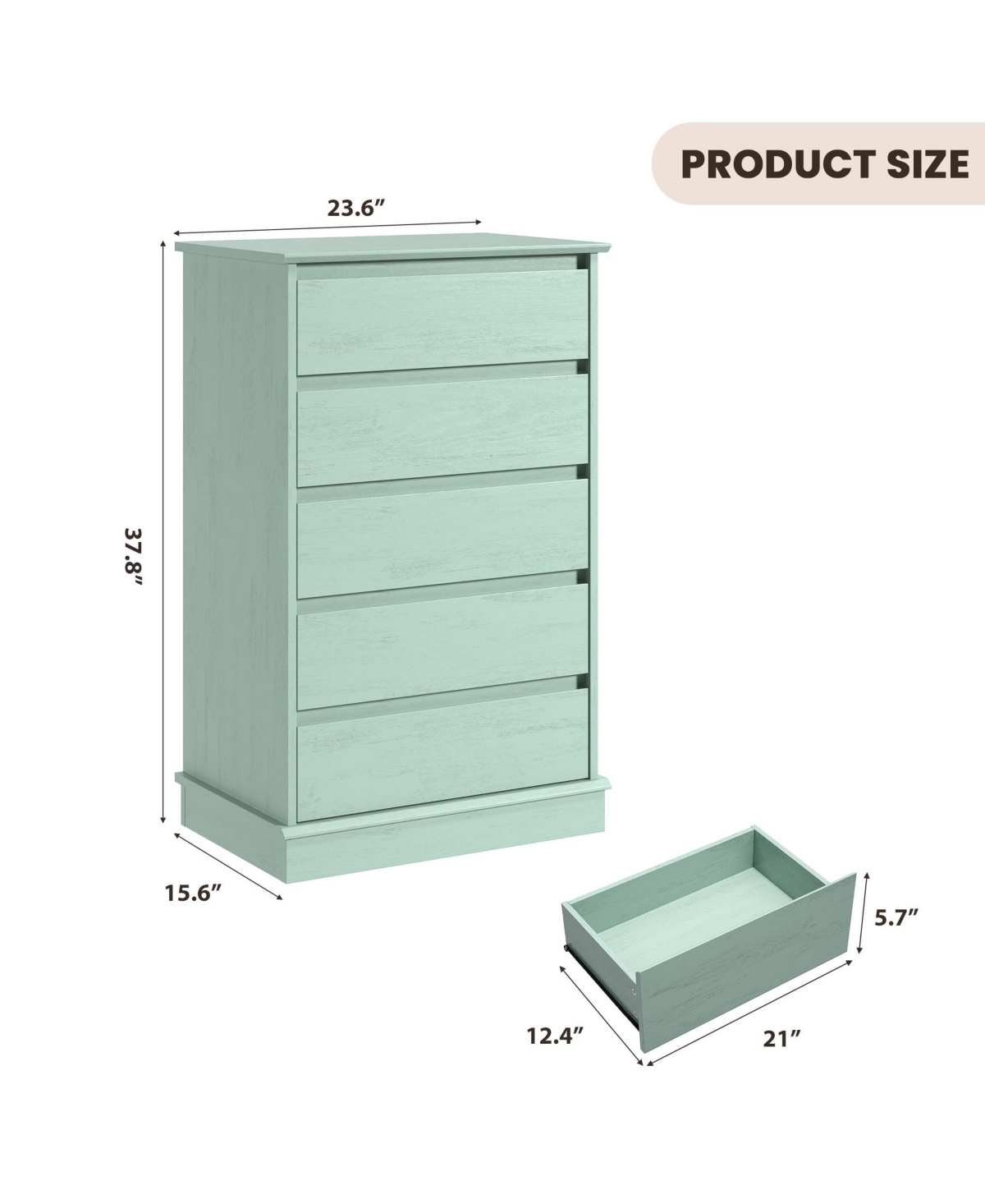 homfan Modern Wood Dresser with 5/9/12 Drawers, Wide Storage Chest Deep Drawers and Top for Bedroom, Hallway, Living Room