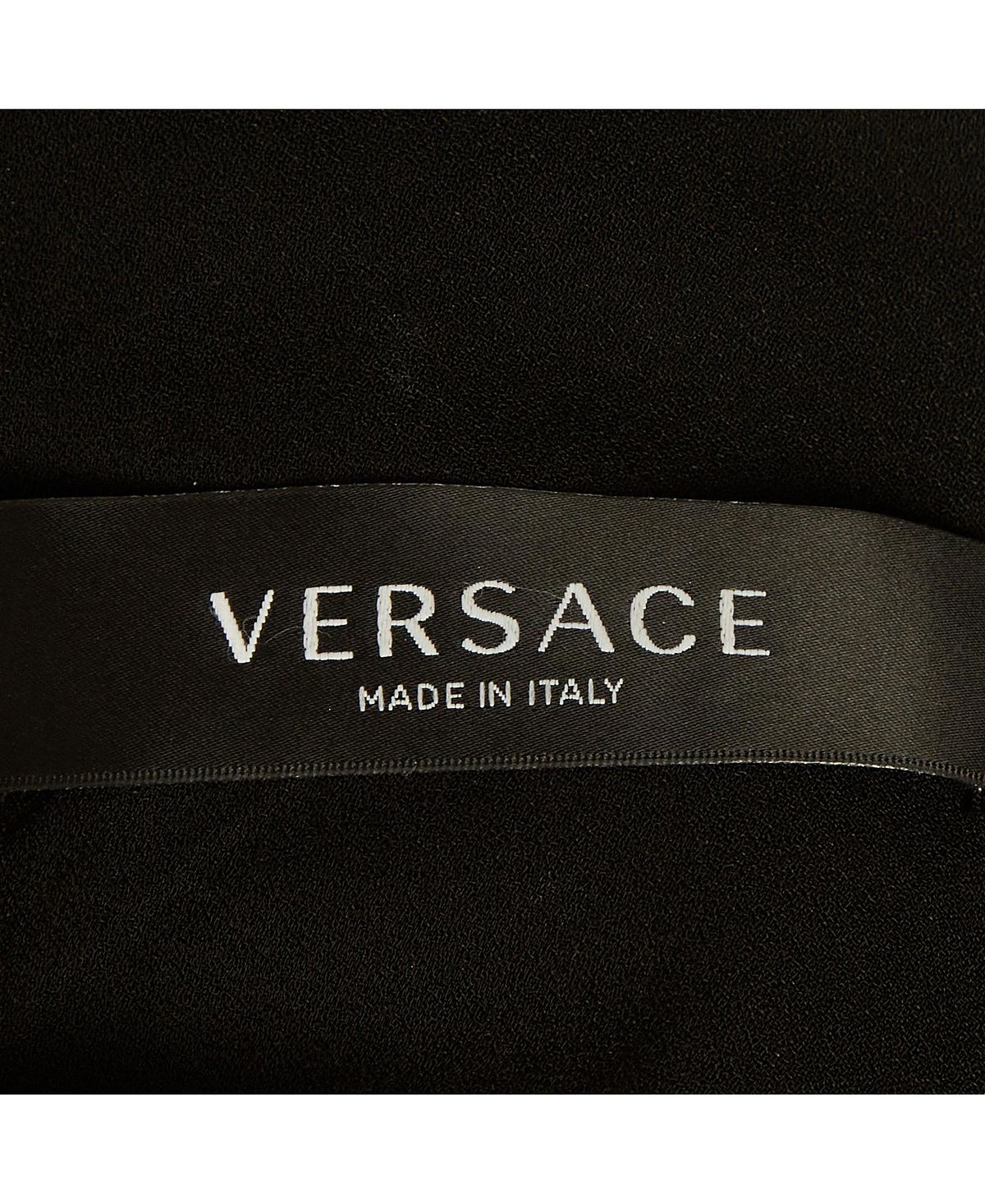Pre-Owned Versace Women's Crepe Medusa Detail Ruche Midi Dress view 4 — MAYCSS fashion products