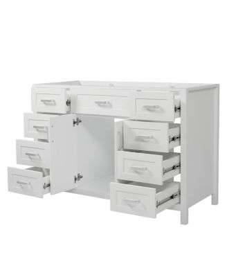 47 Inch Bathroom Vanity Cabinet, Freestanding Storage with Soft Close Drawers, Solid Wood Base for Modern Bathroom