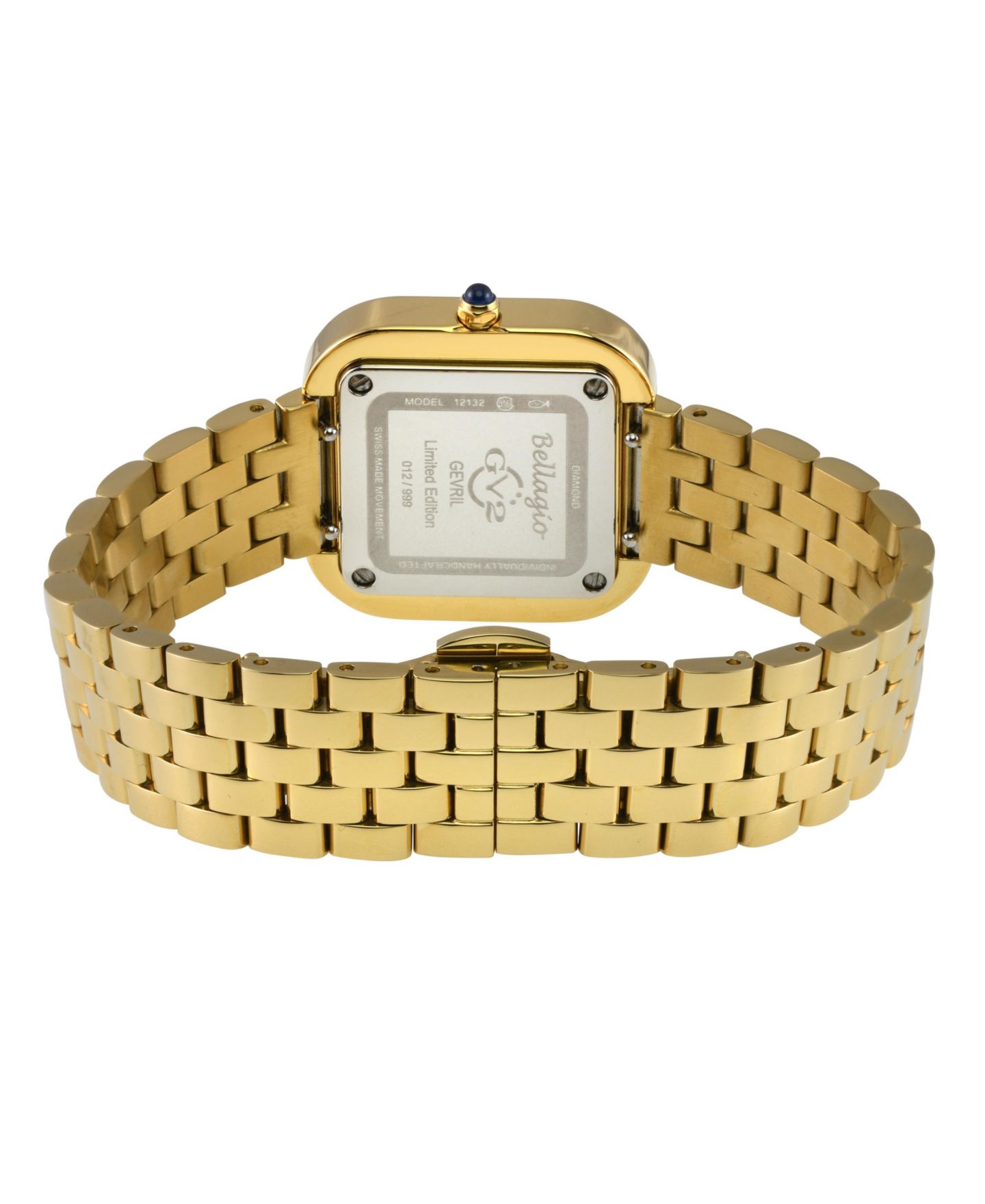 Женские часы GV2 by Gevril Bellagio Swiss Quartz Diamond IP Stainless Steel Bracelet Watch — фото 3