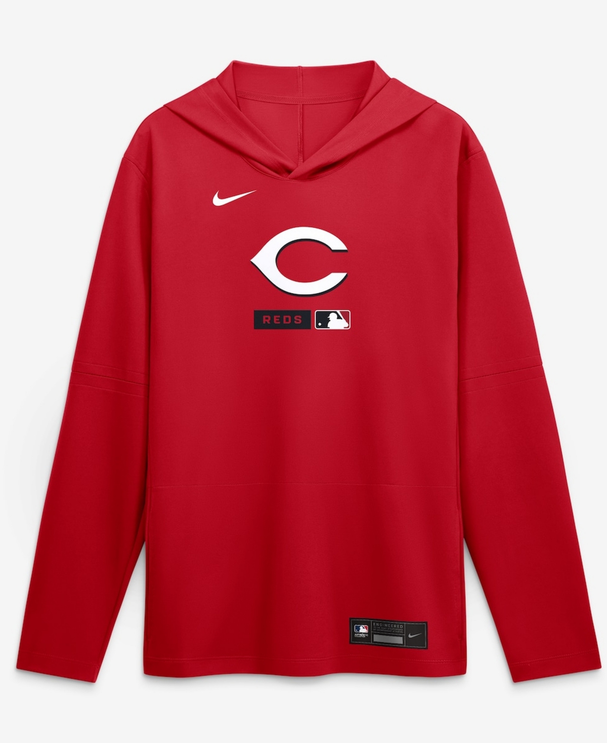 Nike Men's Red Cincinnati Reds Authentic Collection Dri-fit Long Sleeve Hooded T-Shirt