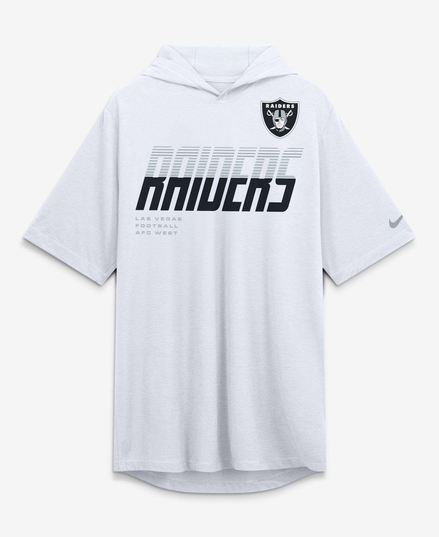 Мужская футболка Nike White Las Vegas Raiders Tri-Blend Hooded — фото 2