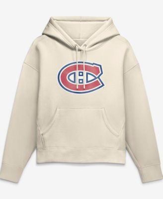 Women's Cream Montreal Canadiens Elevated Distressed Logo Hoodie