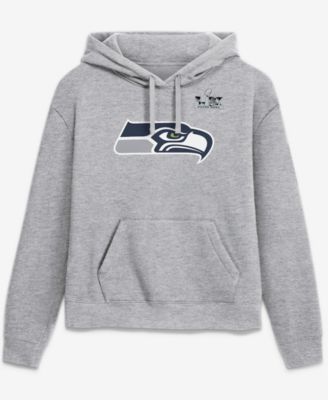 Women's Jaxon Smith-Njigba Heather Gray Seattle Seahawks Super Bowl LX Champions Patch Name & Number Hoodie