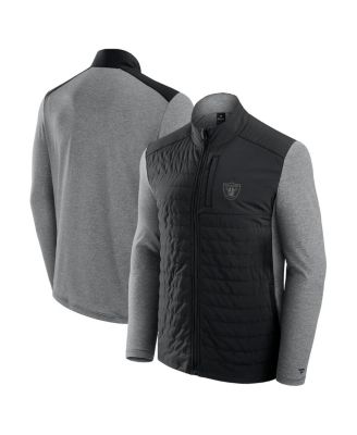 Men's and Women's Black/Heather Gray Las Vegas Raiders Front Office Tonal Full-Zip Jacket