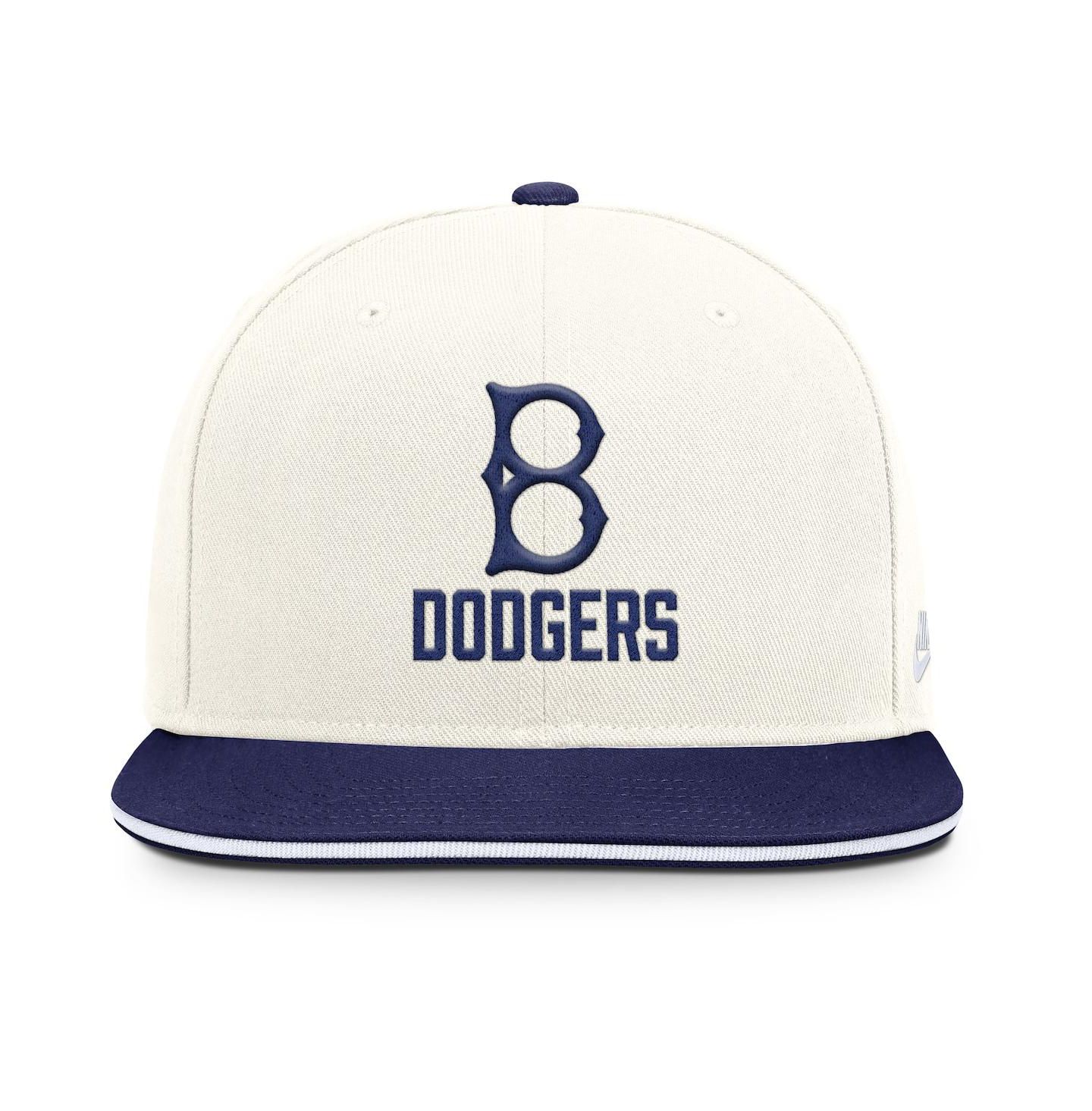Мужская кепка Nike Cream/Royal Brooklyn Dodgers Cooperstown Pro Dri-FIT Snapback Hat — фото 2