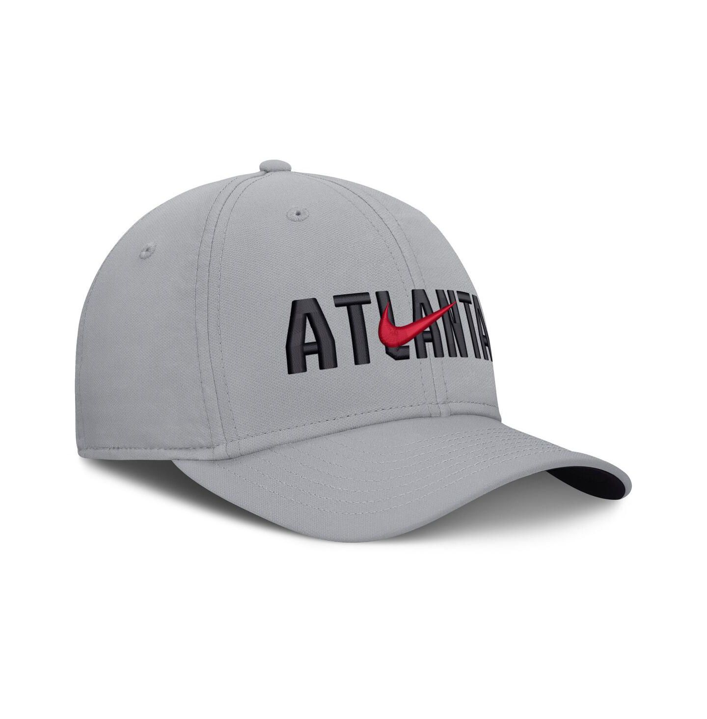 Мужская кепка Nike Gray Atlanta Braves Primetime Rise Dri-FIT Flex Hat — фото 3