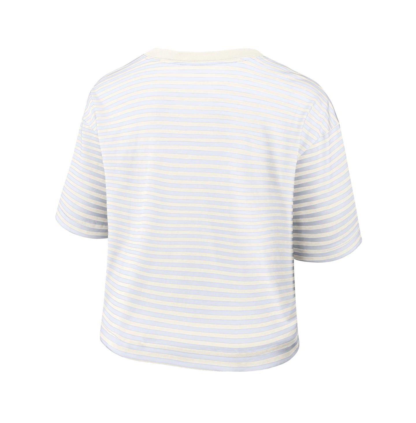 Женская футболка Nike White/Cream Buffalo Bills Striped Cropped — фото 3