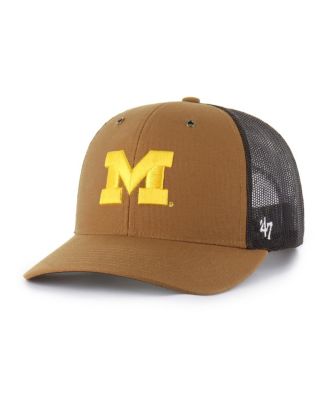 X Carhartt Men's and Women's Brown Michigan Wolverines Trucker Adjustable Hat