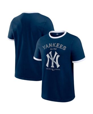 Men's Navy New York Yankees Washed Ringer T-Shirt